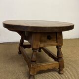 Round wooden coffee table