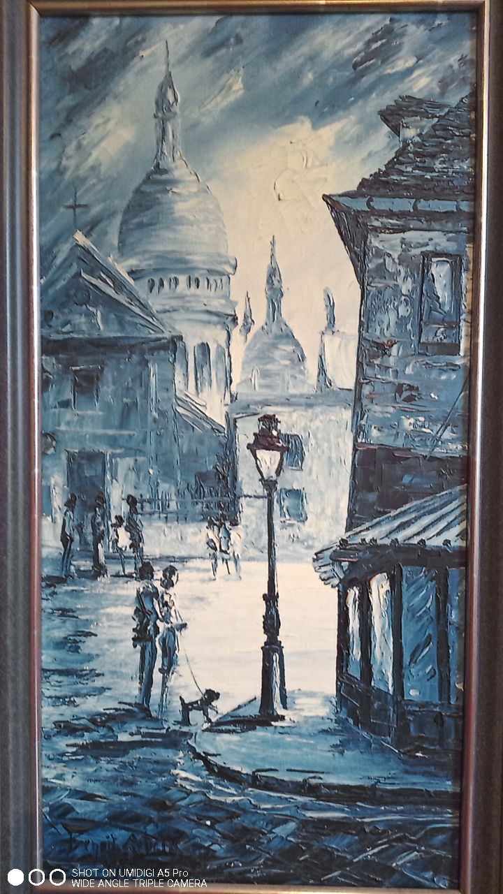 Huile sur toile signée benoit-gebelin (1913 - ? ) paris la nuit datée 1965