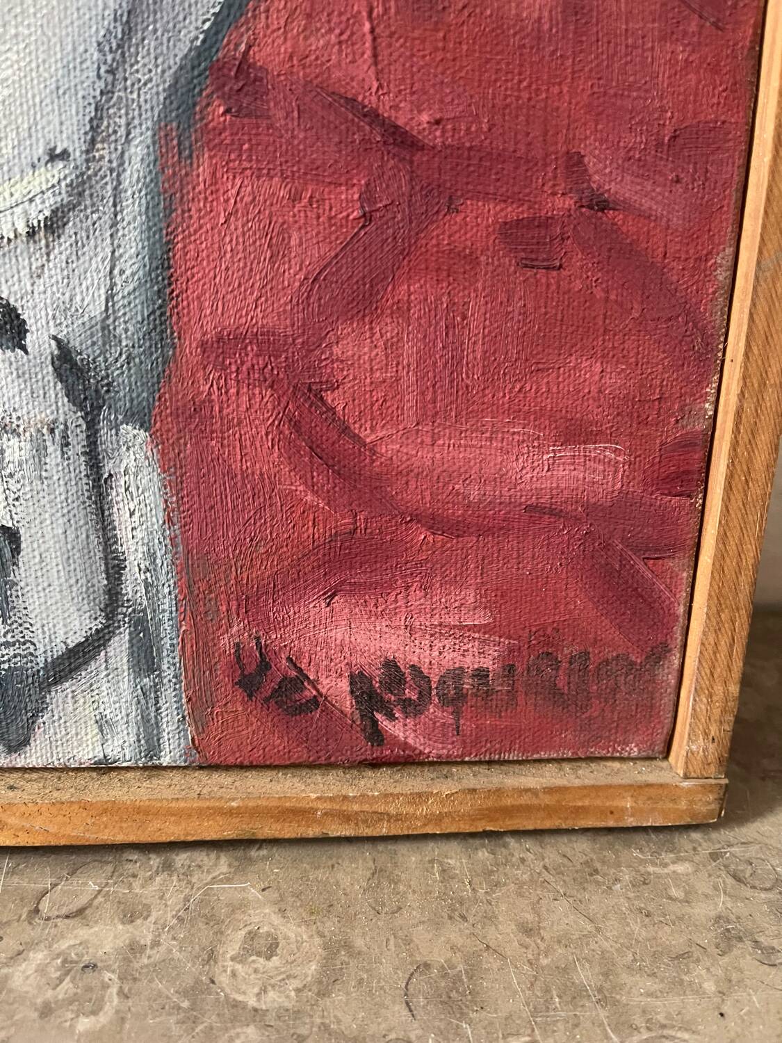 Spanish woman with a red bouquet, signed 1978.