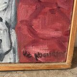 Spanish woman with a red bouquet, signed 1978.