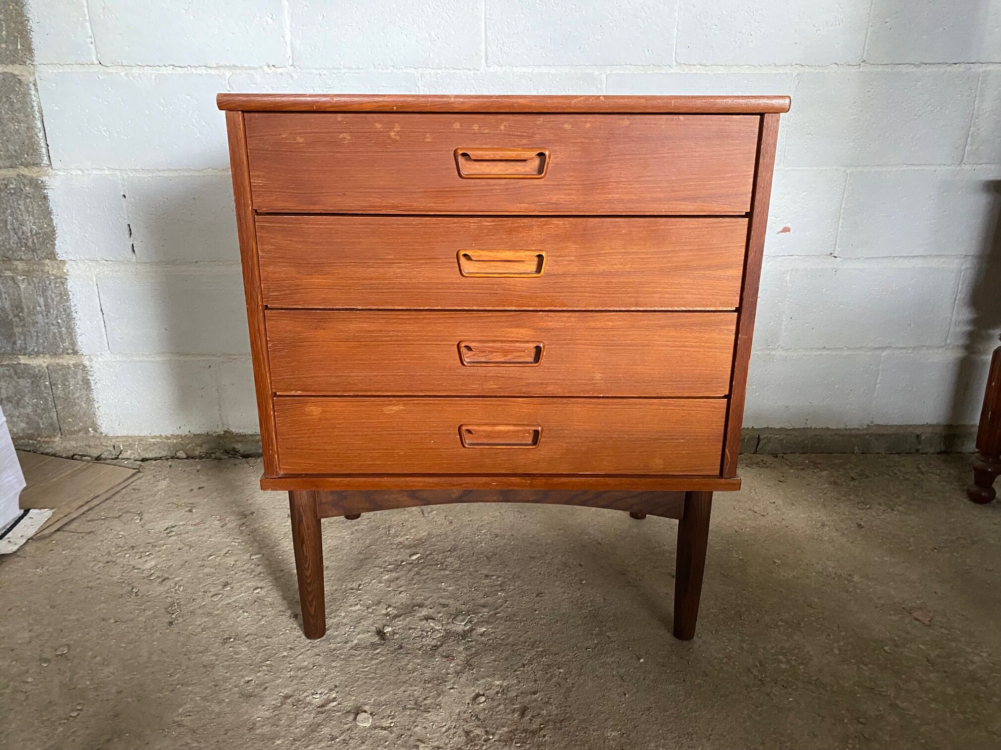 Chest of drawers teak storage furniture and Scandinavian teak veneer 60s