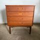 Chest of drawers teak storage furniture and Scandinavian teak veneer 60s