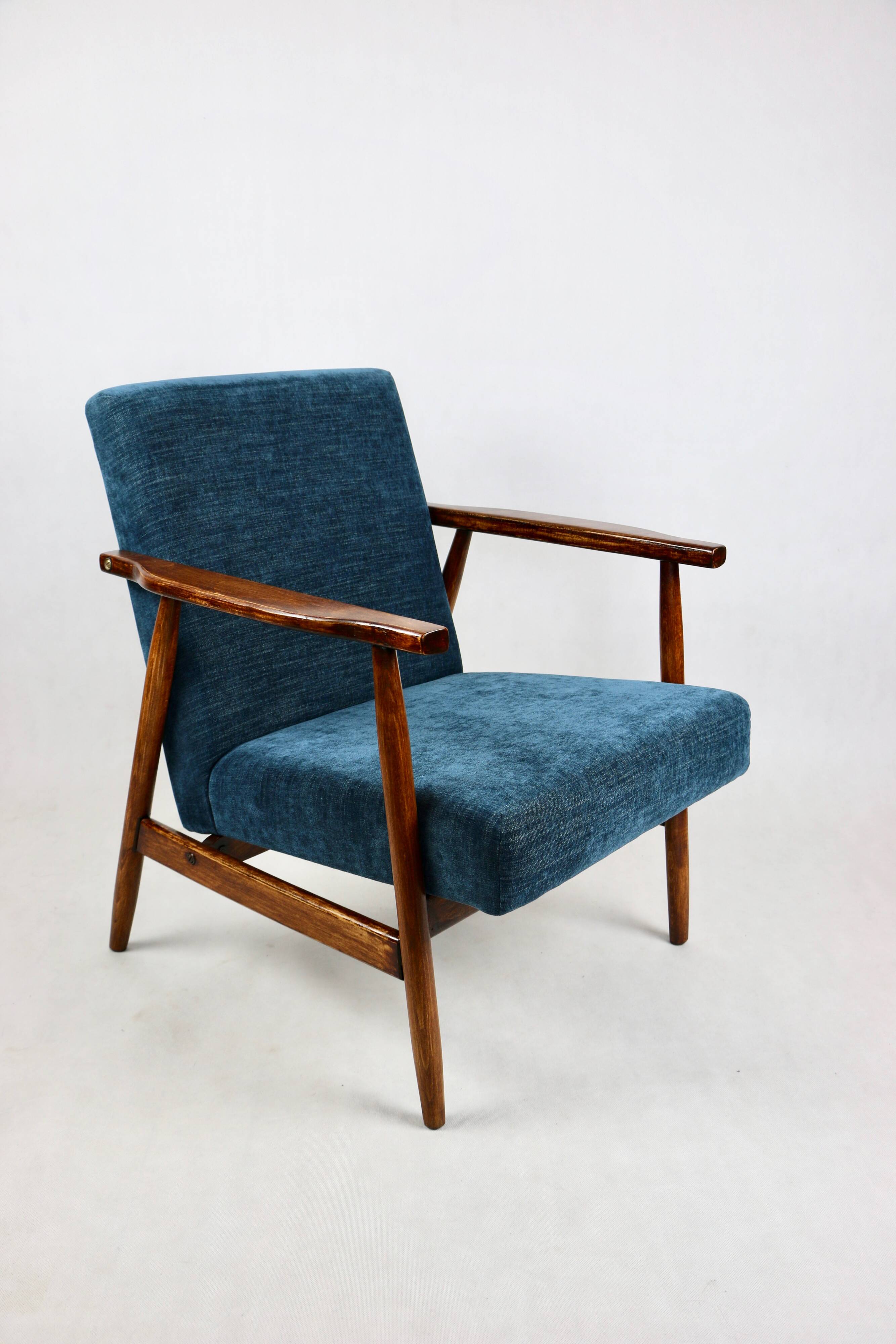 Fauteuil vintage, années 70 bleu - marine comme Lis