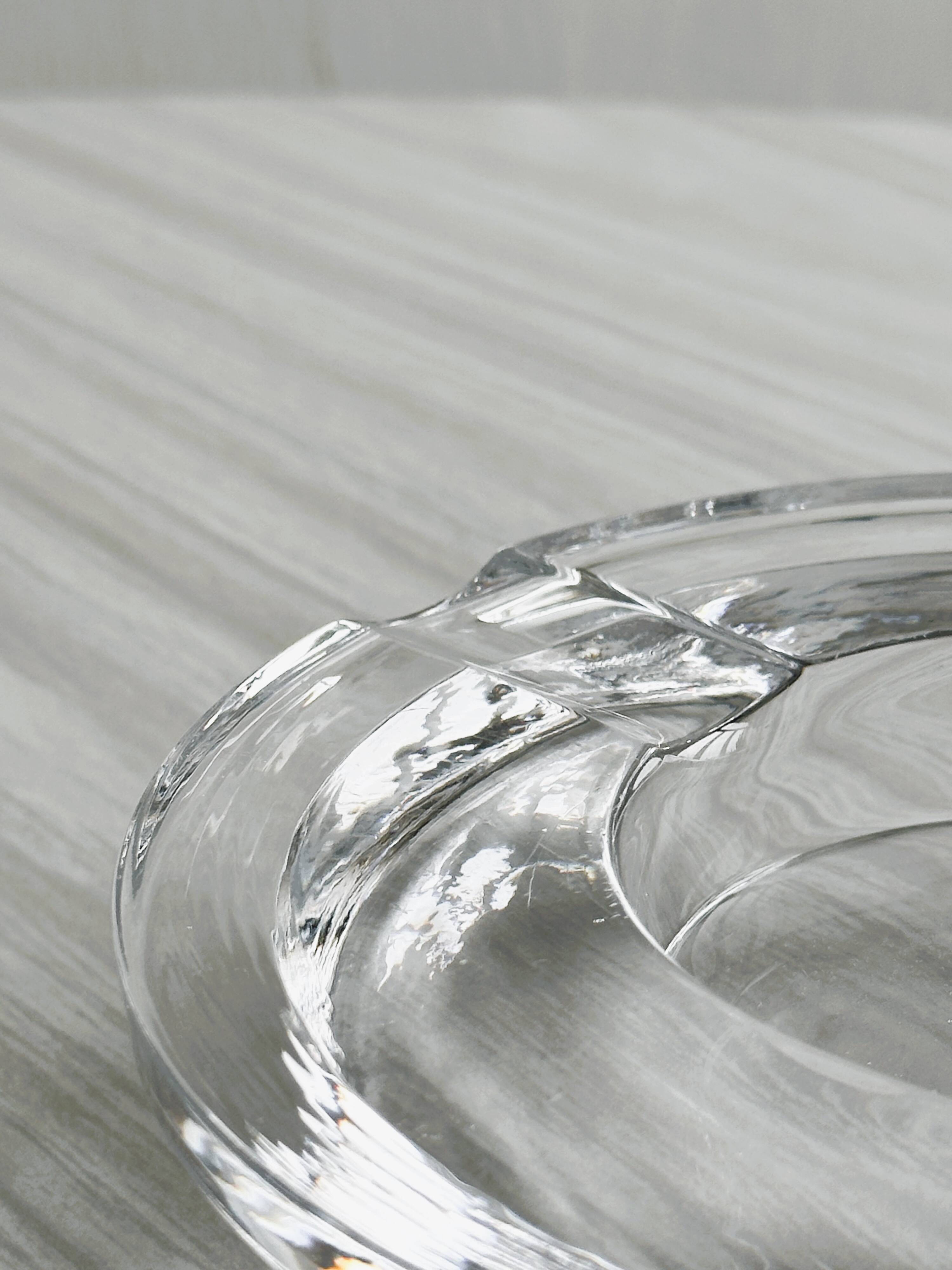 Very thick crystal ashtray, Retro futuristic.