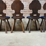 Set of 6 brutalist bistro chairs 1960