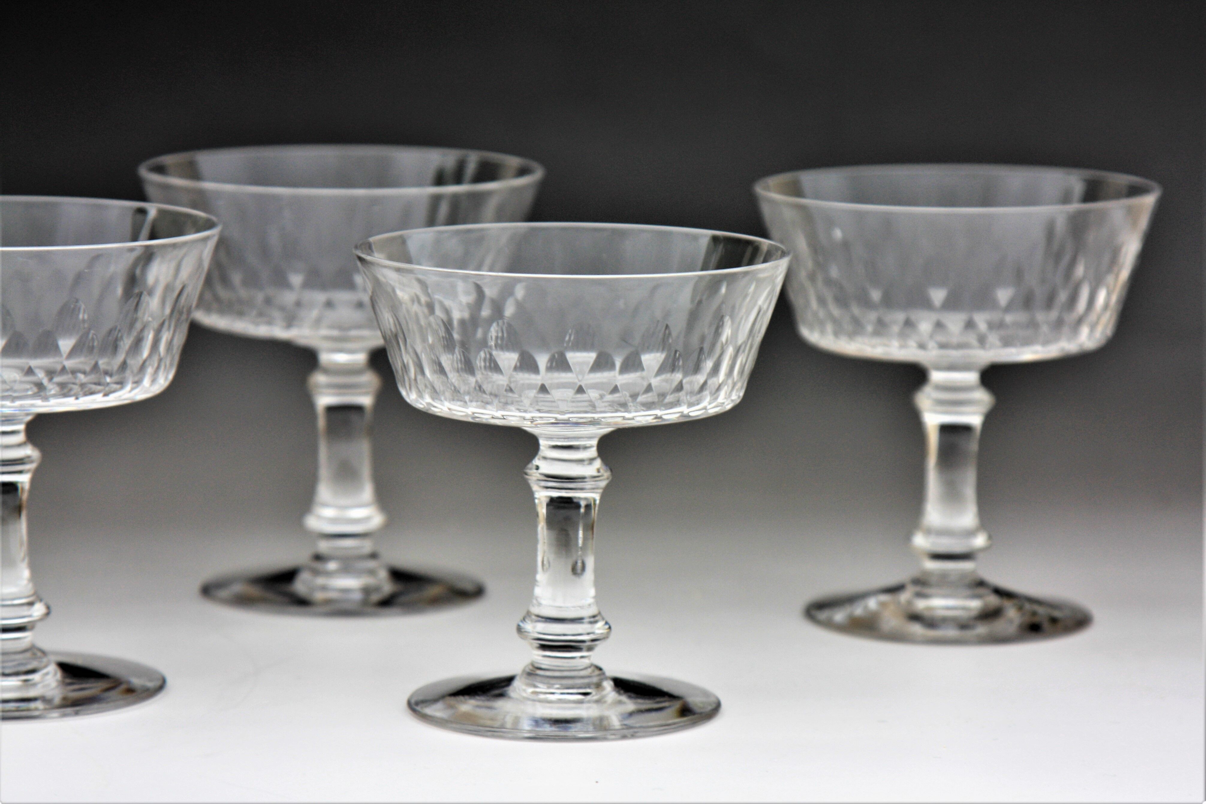 4 Baccarat crystal champagne glasses model Champigny Richelieu