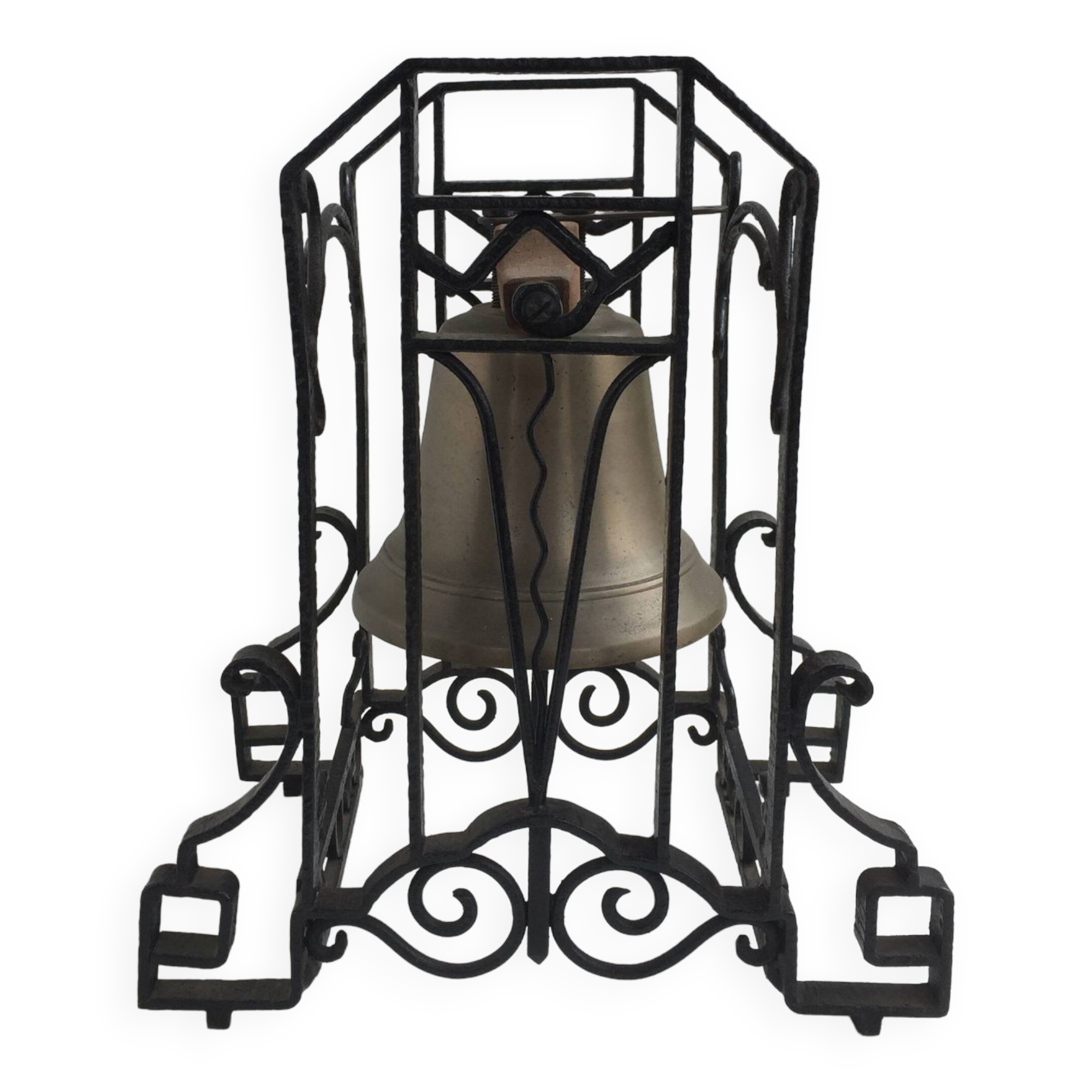 Cloche avec support fer forgé art déco