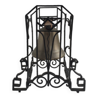 Cloche avec support fer forgé art déco