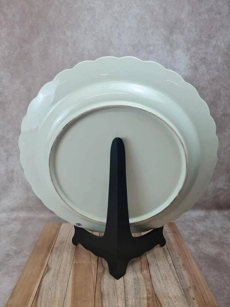 Large decorative wall plate blue and white windmills Delft style 41 cm