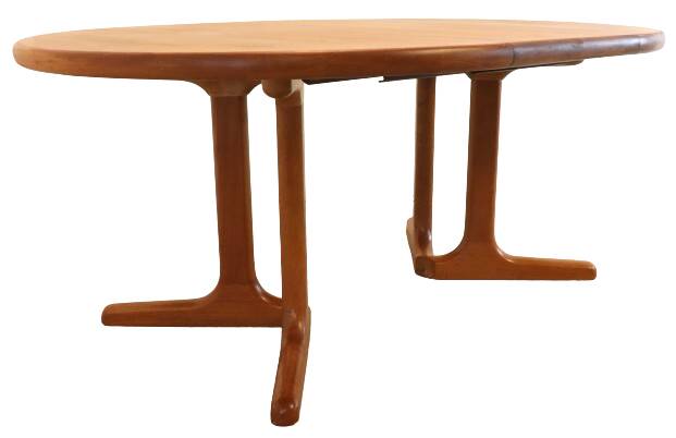 Ronde 1x verlengbare deense teak  Dyrlund eettafel 'Ommel'