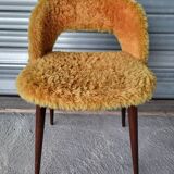Authentic old vintage furry armchair in good condition
