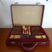 Ménagère Bestecke Solingen 70 pieces gold plated 24 carat for 12 people
