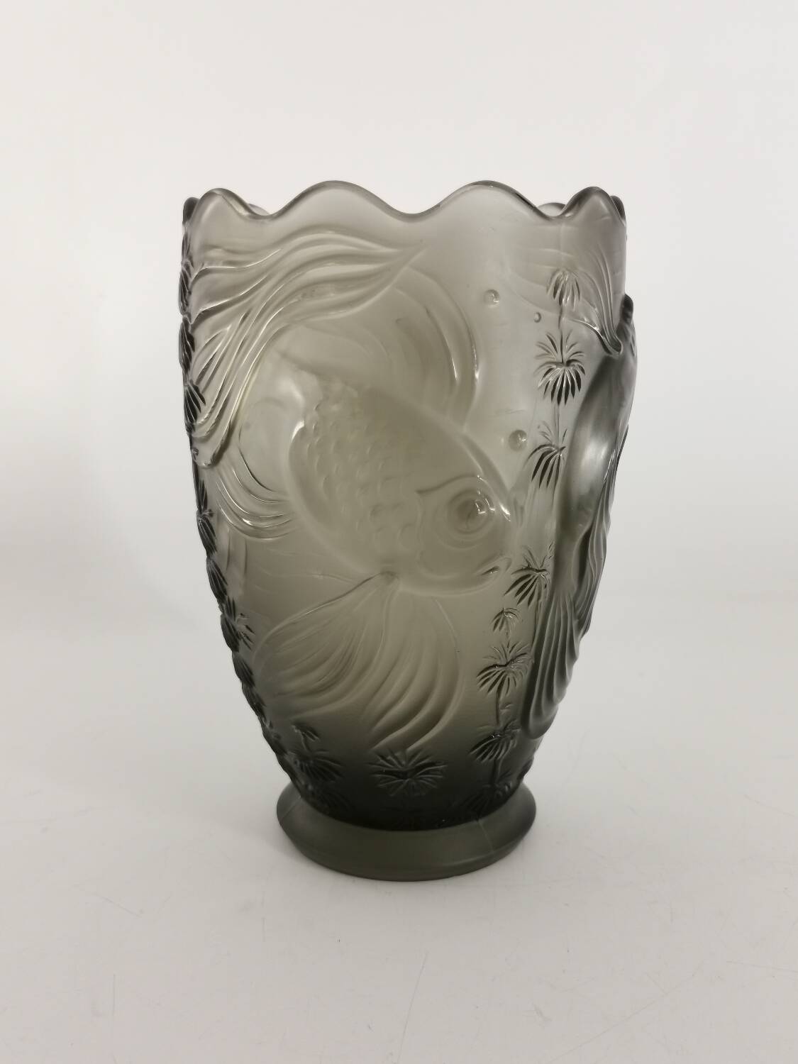 Art Nouveau vase Josef Inwald glass decor Koi Carps 1900