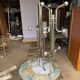 Chromed metal coat rack with vintage marble base, 1970