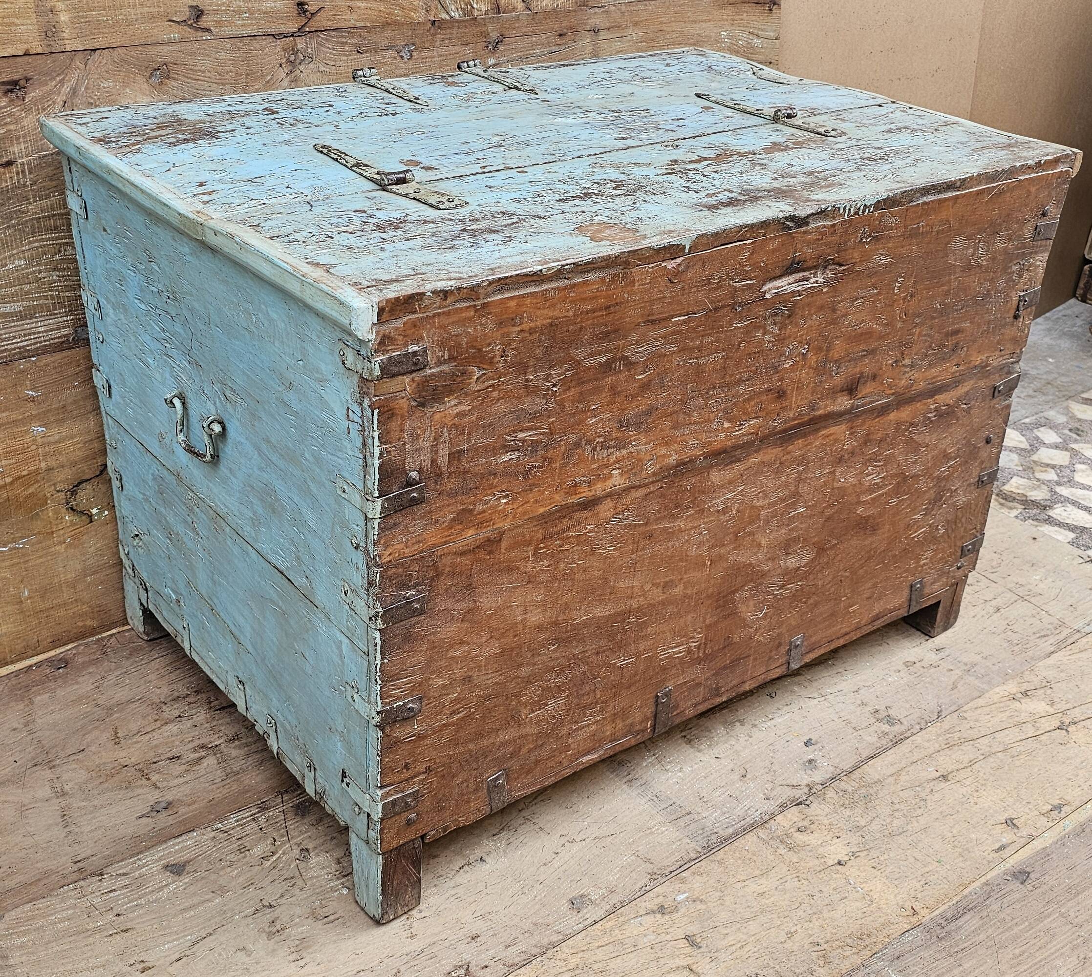 Antique Burmese teak dowry chest