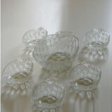 Dessert service pineapple - salad bowl and its 5 cups