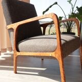 Vintage armchair chocolate granola mid-century modern design 1960