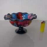 French multicoloured studio ceramic bowl from Vallauris, 1970s