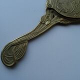 Hand-facing mirror bronze art nouveau style 1920