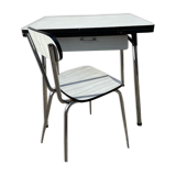 White formica table with chair