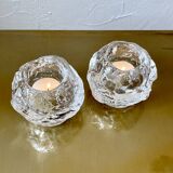 Pair of candlesticks "Snowball" – Ann Wolff for Kosta Boda, Sweden (1973)