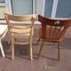 Set of 10 mismatched wooden bistro chairs - vintage