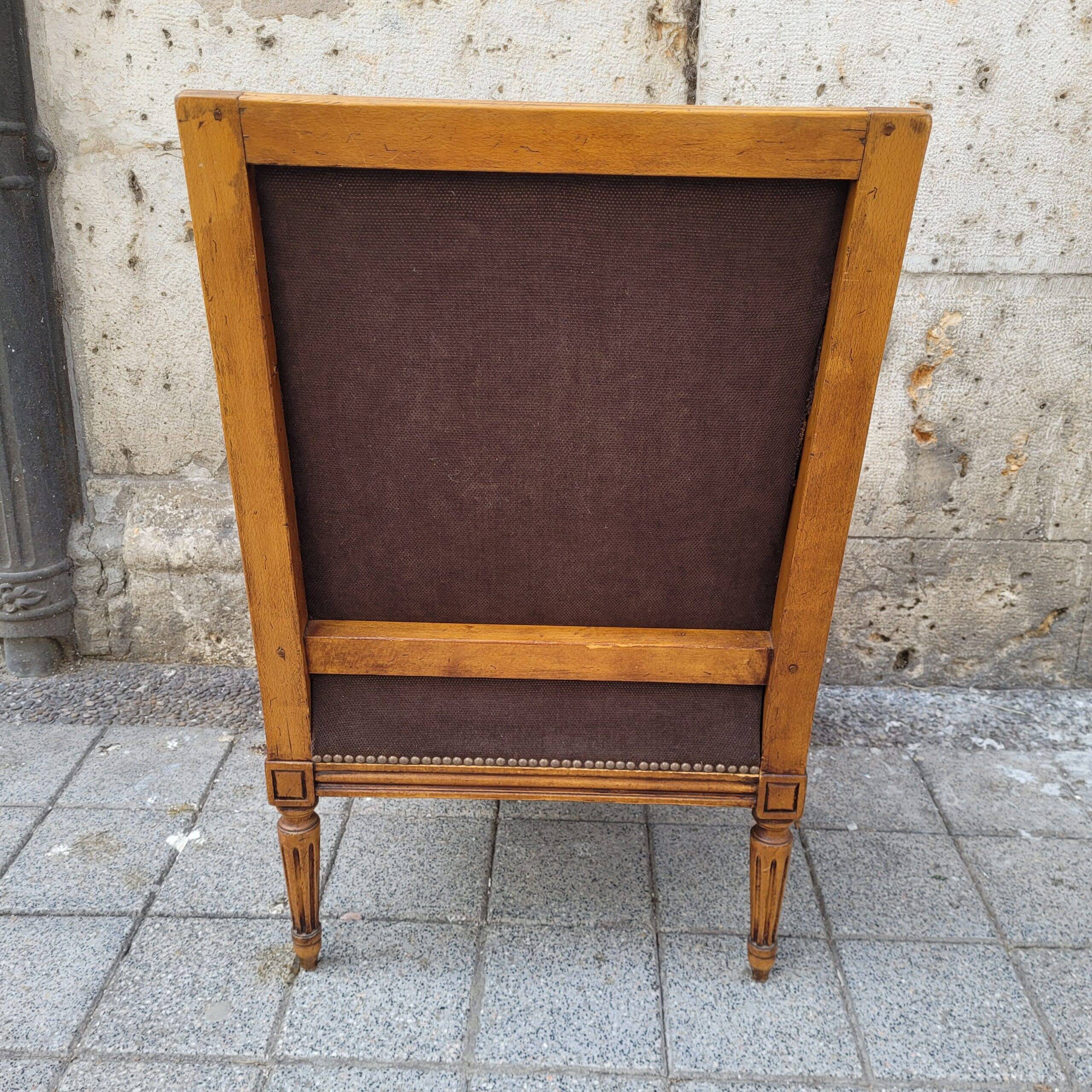Pair of armchairs in Louis XVI style, Napoleonic III period, 19th century – France