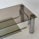 Chrome-plated metal and smoked glass coffee table, 1970