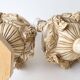 Pair of large painted wood table lamps. Spain, circa 1970s