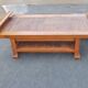 Vintage coffee table in solid wood and bamboo – 2-tier design