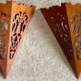 Paire d’appliques murales en bois