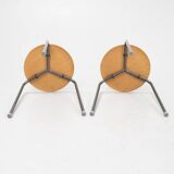 Set of Five Scandinavian Stackable Teak Veneered Stools – Danish Design, Mid-20th Century
