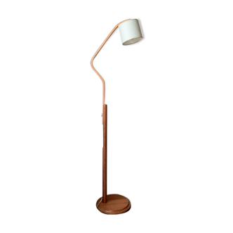 Scandinavian adjustable beech parquet lamp by G.B. Solbackens, Sweden of the 80s