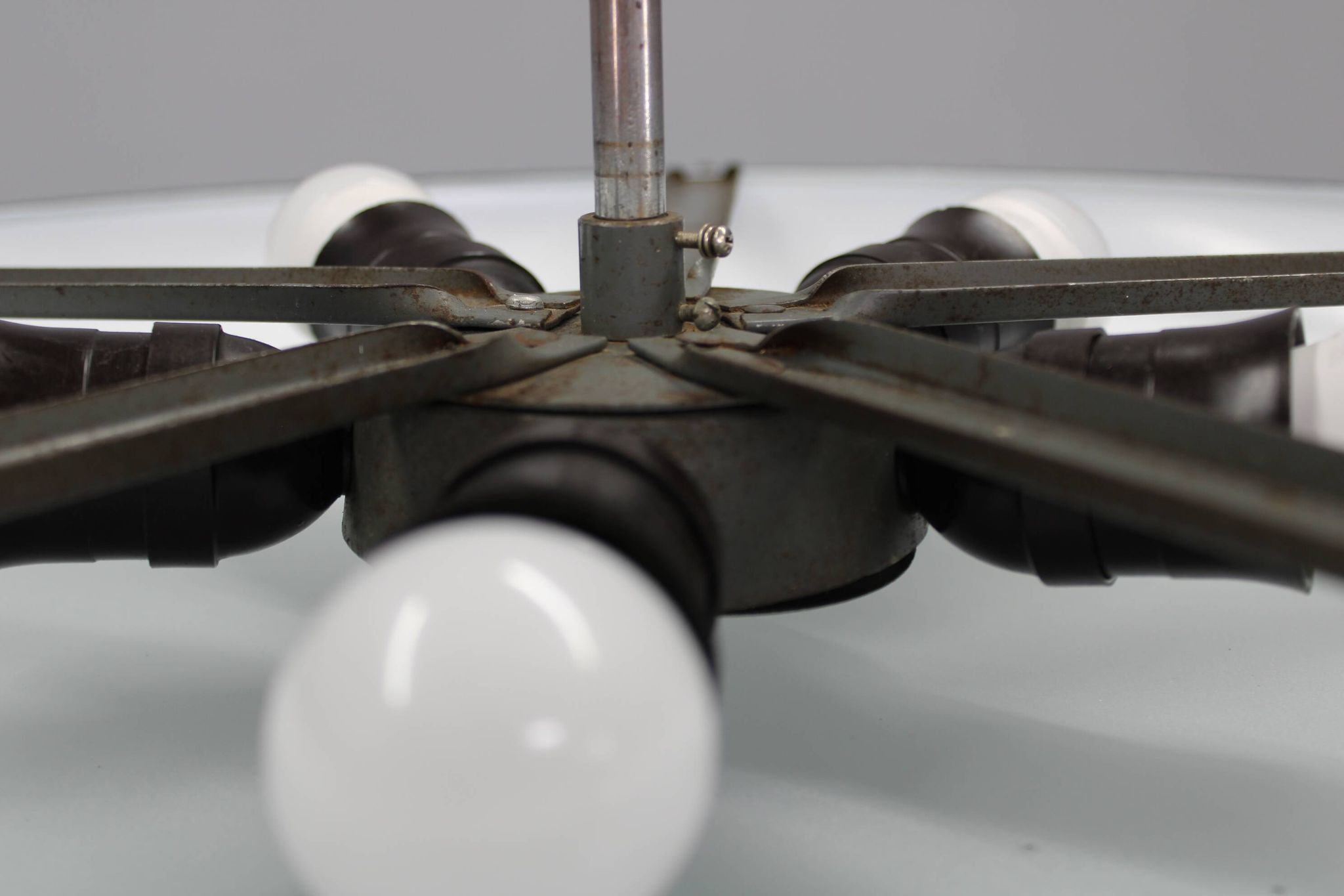 Bauhaus "UFO" pendant light by Josef Hurka for Napako, Czechoslovakia, 1940s