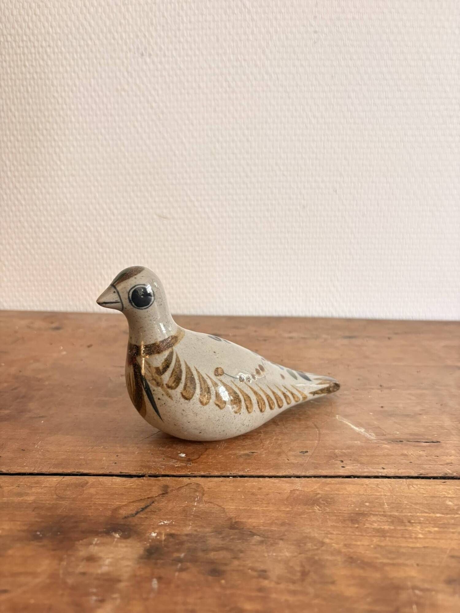 Bird sculpture Enamelled stoneware Canelo Petatillo Tonala Jalisco Mexico
