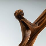 Handmade floorsculpture in burl wood