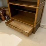 Dark wood display case 4 compartments and 1 drawer