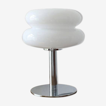 Lampe style vintage en verre en forme de macaron