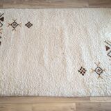 Ancien tapis Beni Ouarain tissé main 180 x 125 cm