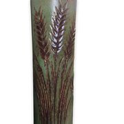Vase rouleau fond vert midcentury, La Poterie PÉrigourdine