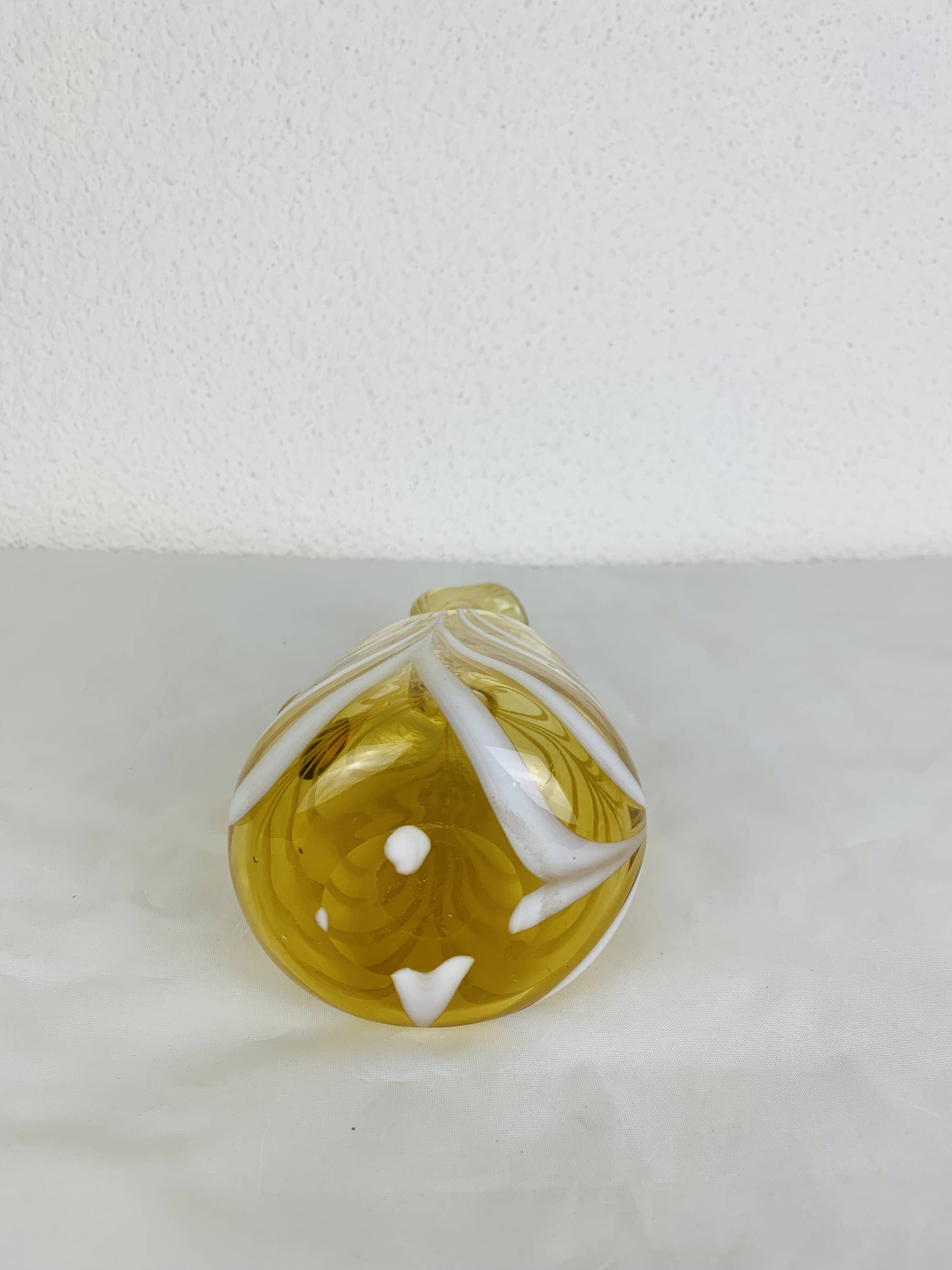 Vintage Italian style amber glass carafe