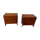 Paire de commodes vintage en bois
