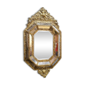 Miroir octogonal en cuivre repoussé Napoléon III