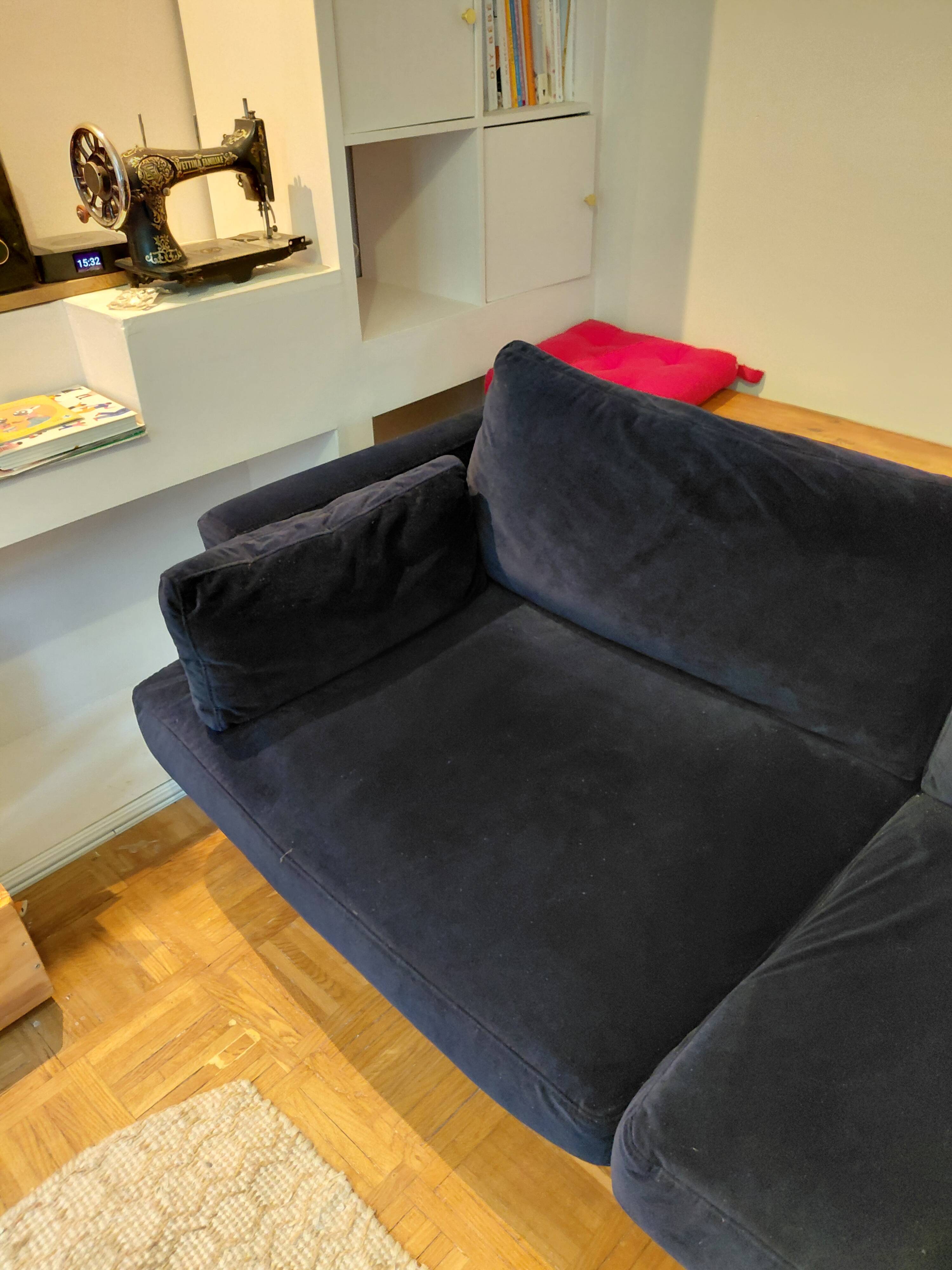 Blue velvet sofa Baci Habitat 3-seater