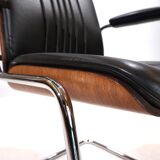 Martin Stoll set of 4 leather dining/conference chairs by Prof. Karl Dittert