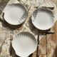 3 vintage flat plates with scallop shells, fine porcelain from Limoges.