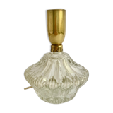 Pied de lampe en verre et laiton, années 1960