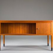Scandinavian modern teak writing desk attributed to H. Brockmann Petersen for Poul M. Jessen, 1960s