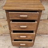 Old bedside table with 4 drawers in Burmese teak