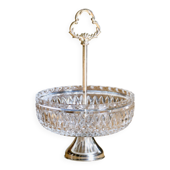 1950s crystal and silver-plated metal bowl/basket